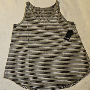 a.n.a Relaxed Gray and Black Sleeveless Tank Top